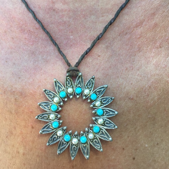 turquoise boho necklace - Picture 5 of 5